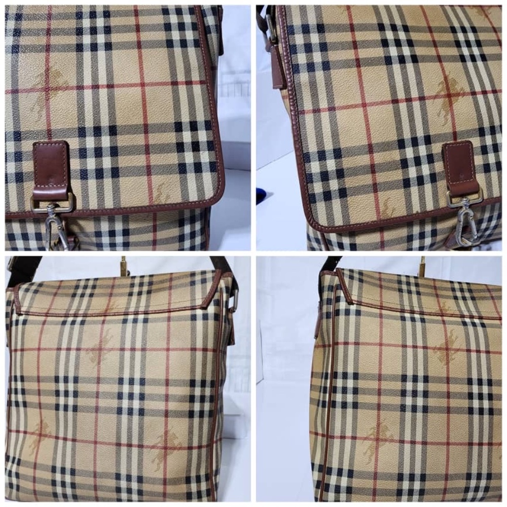 Burberry Beige Black Red Check Crossbody Bag - Picture 5 of 16